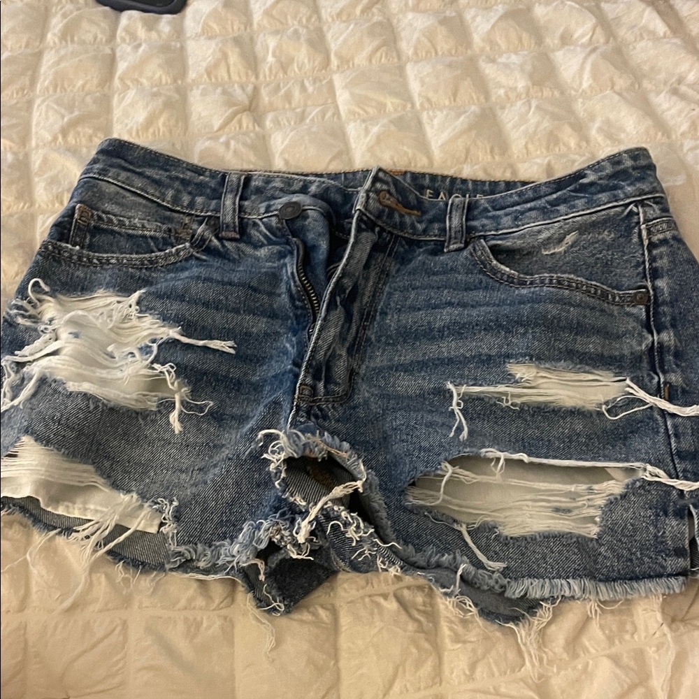 American Eagle Outfitters Ripped Blue Jean Shorts